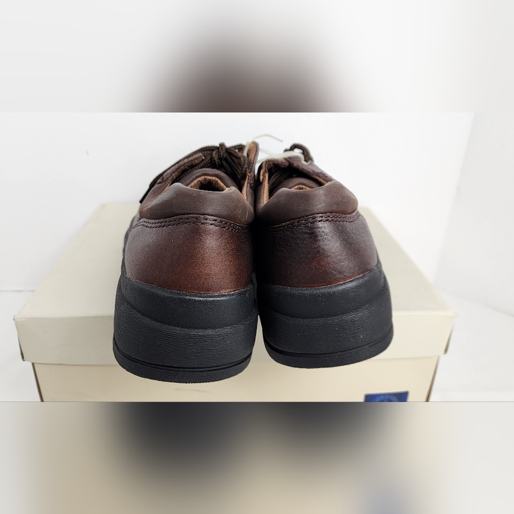 💪 NIB MEN'S DOCKERS DANBURY DARK TAN LEATHER SHOES - SIZE 9M -90-6682 💪 - Picture 5 of 11